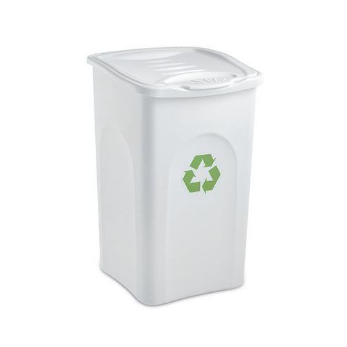 Plastový odpadkový koš BEGREEN na tříděný odpad, objem 50 l, bílý