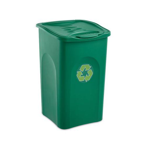 Plastový odpadkový koš BEGREEN na tříděný odpad, objem 50 l, zelený