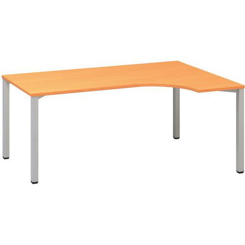 Ergo kancelářský stůl Alfa 200, 180 x 120 x 74,2 cm, pravé  provedení, dezén buk Bavaria, RAL9022