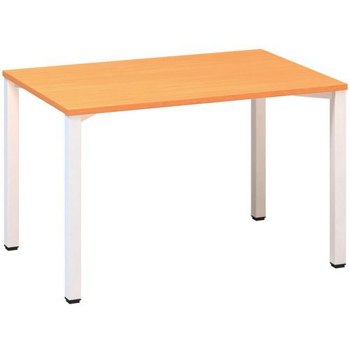 Kancelářský stůl Alfa 200, 120 x 80 x 74,2 cm, rovné provedení, dezén buk Bavaria, RAL9010