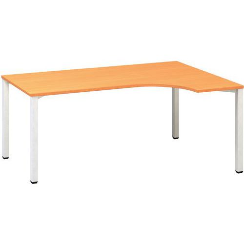 Ergo kancelářský stůl Alfa 200, 180 x 120 x 74,2 cm, pravé provedení, dezén buk Bavaria, RAL9010