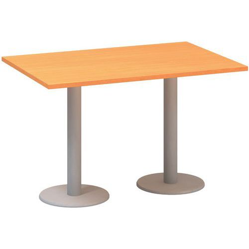 Konferenční stůl Alfa 400 s šedým podnožím, 120 x 80 x 74,2 cm, dezén buk Bavaria