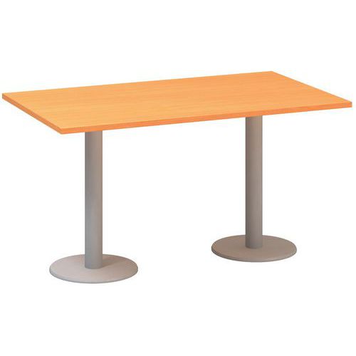 Konferenční stůl Alfa 400 s šedým podnožím, 140 x 80 x 74,2 cm, dezén buk Bavaria
