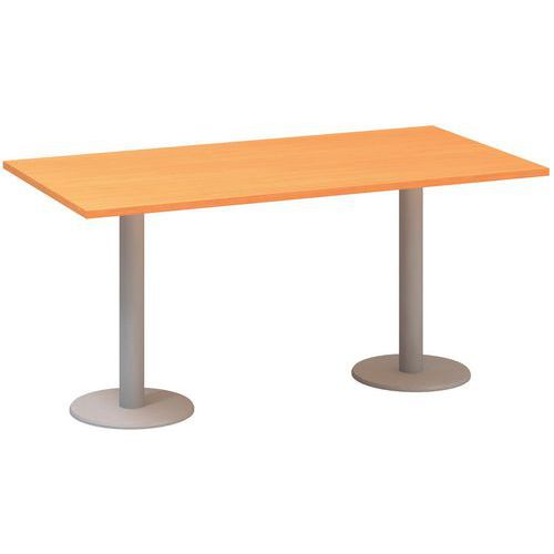 Konferenční stůl Alfa 400 s šedým podnožím, 160 x 80 x 74,2 cm, dezén buk Bavaria