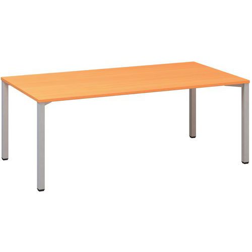 Konferenční stůl Alfa 420 s šedým podnožím, 200 x 100 x 74,2 cm, dezén buk Bavaria