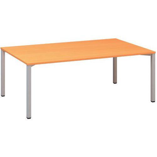 Konferenční stůl Alfa 420 s šedým podnožím, 200 x 120 x 74,2 cm, dezén buk Bavaria