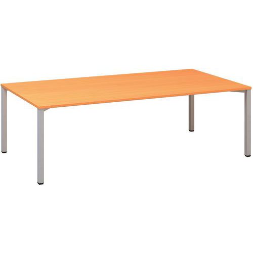 Konferenční stůl Alfa 420 s šedým podnožím, 240 x 120 x 74,2 cm, dezén buk Bavaria