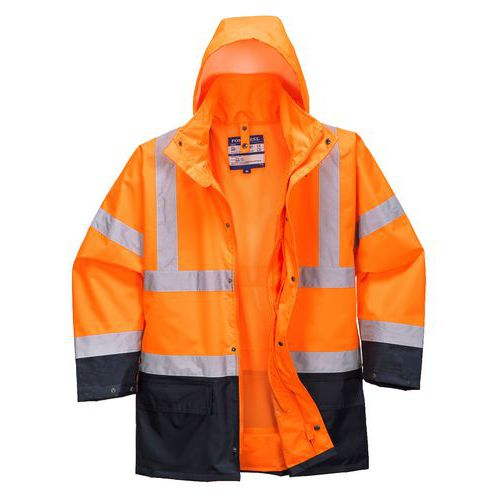 Reflexní nepromokavá bunda Essential Hi-Vis 5v1, oranžová/modrá, vel. 4XL