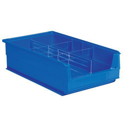 Plastový box s přepážkami 14,5 x 21 x 35 cm, modrý