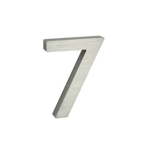 Hliníkové číslo v 3D provedení s broušeným povrchem, znak "7", stříbrné