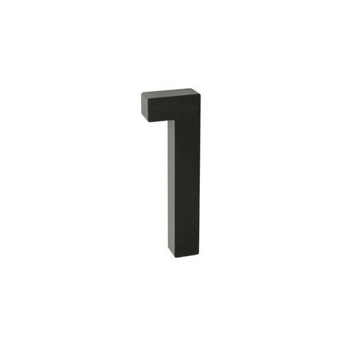 Hliníkové číslo v 3D provedení s broušeným povrchem, znak "1", černé