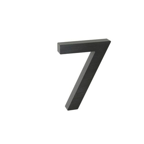 Hliníkové číslo v 3D provedení s broušeným povrchem, znak "7", černé