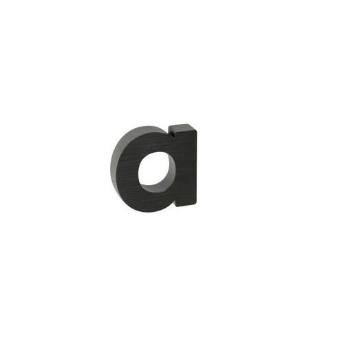 Hliníkové číslo v 3D provedení s broušeným povrchem, znak "A", černé