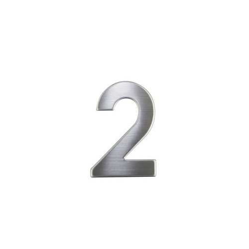 Nerezové číslo ve 2D provedení, výška 75 mm, znak "2"