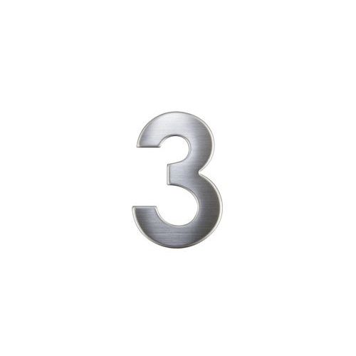 Nerezové číslo ve 2D provedení, výška 75 mm, znak "3"