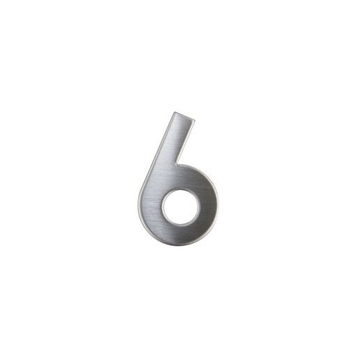 Nerezové číslo ve 2D provedení, výška 75 mm, znak "6"
