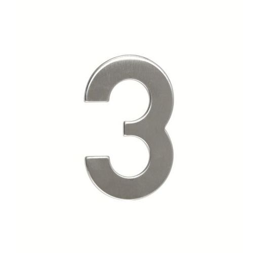 Nerezové číslo ve 2D provedení, výška 95 mm, znak "3"