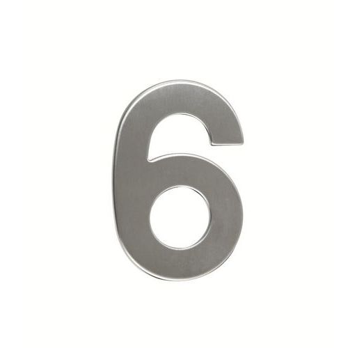 Nerezové číslo ve 2D provedení, výška 95 mm, znak "6"