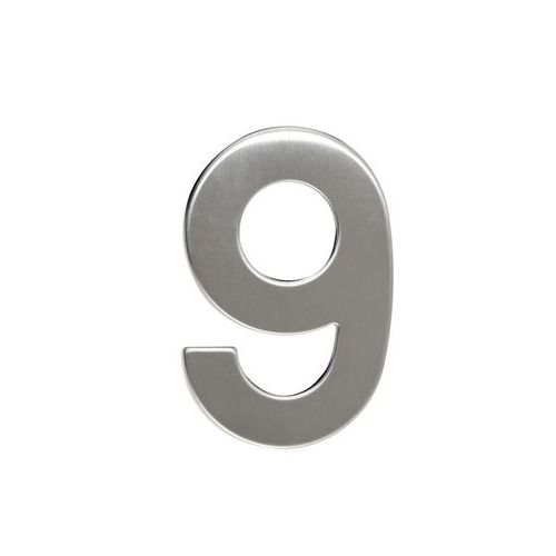 Nerezové číslo ve 2D provedení, výška 95 mm, znak "9"
