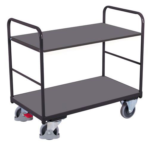 Policový vozík, do 250 kg, 2 police, 99 x 91 x 50 cm, šedý
