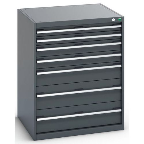 Dílenská zásuvková skříň Bott Cubio 200, 100 x 80 x 75 cm, 7 zásuvek, antracit-antracit