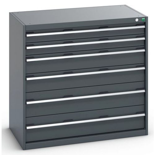 Dílenská zásuvková skříň Bott Cubio 200, 100 x 105 x 65 cm, 6 zásuvek, antracit-antracit