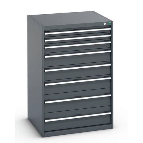 Dílenská zásuvková skříň Bott Cubio 200, 120 x 80 x 75 cm, 8 zásuvek, antracit-antracit