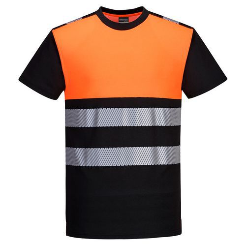 Tričko PW3 Hi-Vis Třída 1, černá/oranžová, vel. 4XL