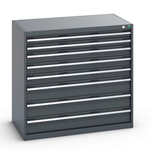 Dílenská zásuvková skříň Bott Cubio 200, 100 x 105 x 65 cm, 8 zásuvek, antracit-antracit