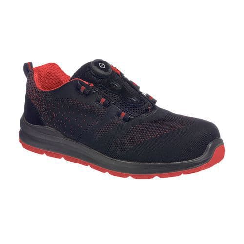 Portwest Compositelite Wire Lace Safety Trainer Knit S1P, červená/černá, vel. 36