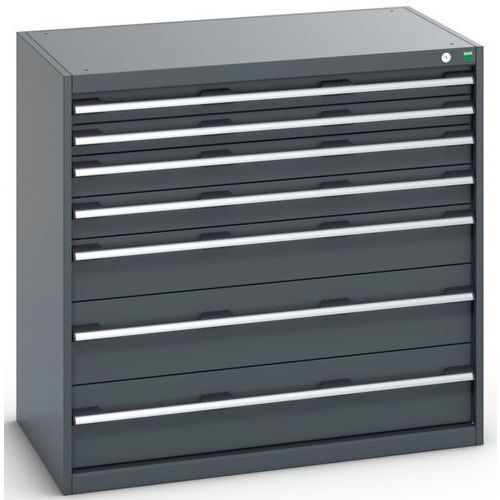 Dílenská zásuvková skříň Bott Cubio 200, 100 x 105 x 65 cm, 7 zásuvek, antracit-antracit