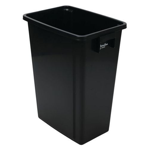 Plastový odpadkový koš Probbax na tříděný odpad, bez víka, 60 l, šířka 46 cm, černá