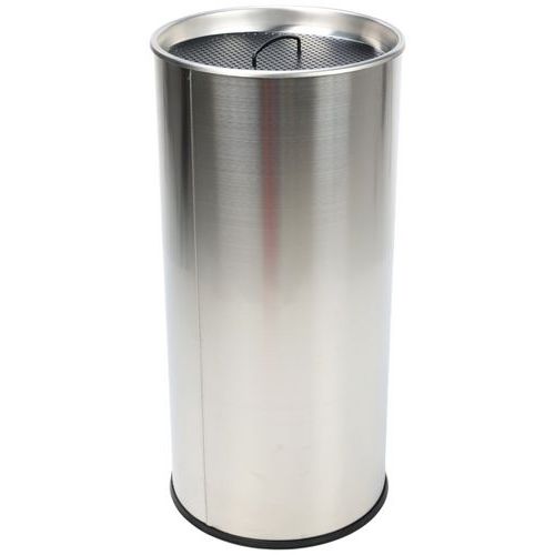 Stojanový venkovní popelník Manutan Expert Stream, objem 60 l, nerez