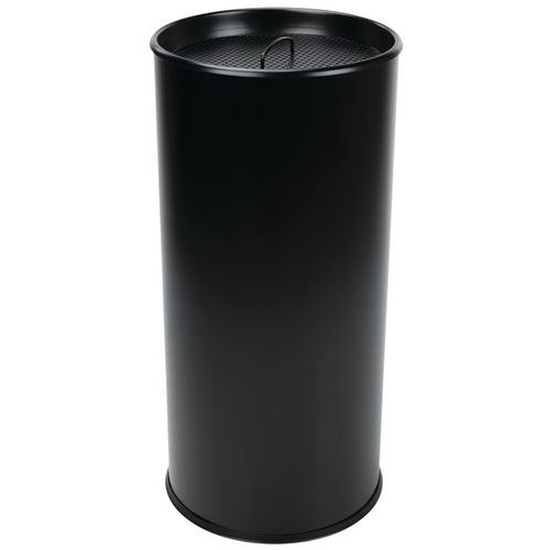 Stojanový venkovní popelník Manutan Expert Stream, objem 60 l, černý