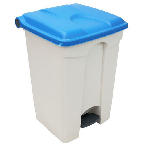 Odpadkový nášlapný koš Manutan Expert, 45 l, modrá/bílá