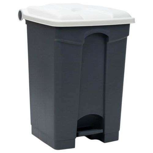 Odpadkový nášlapný koš Manutan Expert, 45 l, bílá/šedá
