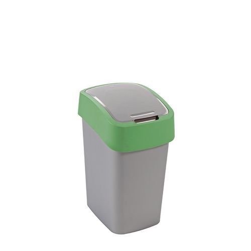 Plastový odpadkový koš Pacific, objem 25 l, šedý/zelený