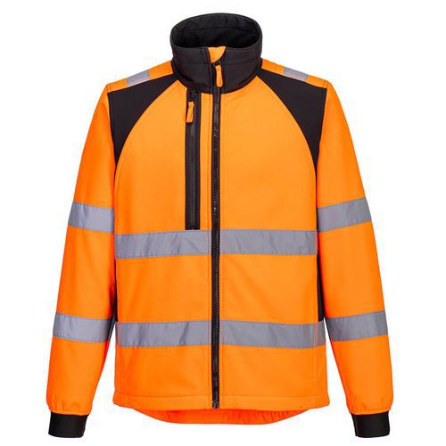 WX2 Eco Hi-Vis softshell (2L), černá/oranžová, vel.L