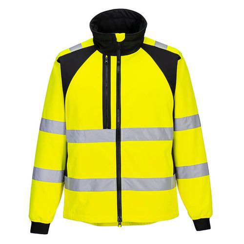 WX2 Eco Hi-Vis softshell (2L), černá/žlutá, vel.L