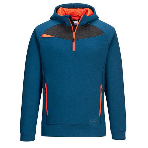 DX4 mikina s kapucí krátký zip, modrá, vel.L