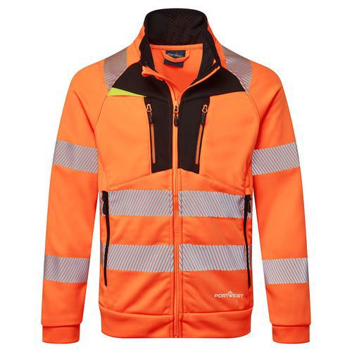 DX4 Hi-Vis mikina s výstřihem na zip, černá/oranžová, vel.4XL