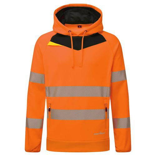 Mikina s kapucí DX4 Hi-Vis, černá/oranžová, vel.4XL