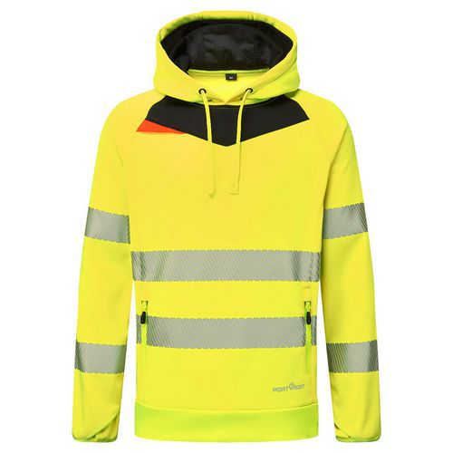 Mikina s kapucí DX4 Hi-Vis, černá/žlutá, vel.4XL