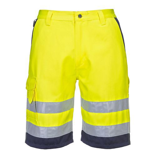 Hi-Vis kraťasy z lehkého polyesteru a bavlny, modrá/žlutá, vel.L