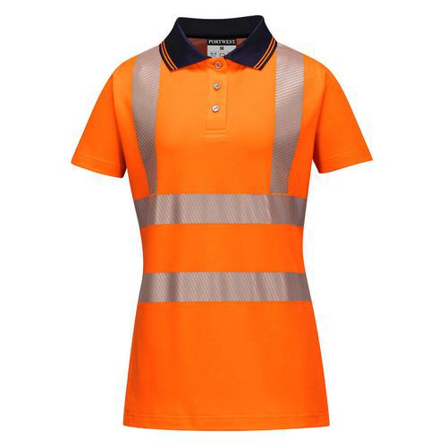 Hi-Vis dámská bavlněná polokošile Comfort Pro S/S, černá/oranžová, vel.L