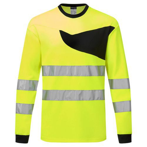 PW2 triko Hi-Vis L/S, černá/žlutá, vel.4XL