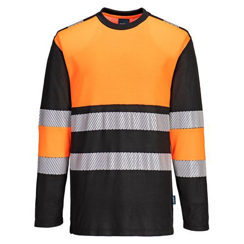 Tričko PW3 Hi-Vis třída 1 L/S, černá/oranžová, vel.4XL