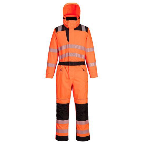 PW3 Hi-Vis kombinéza do deště, černá/oranžová, krátké, vel.L