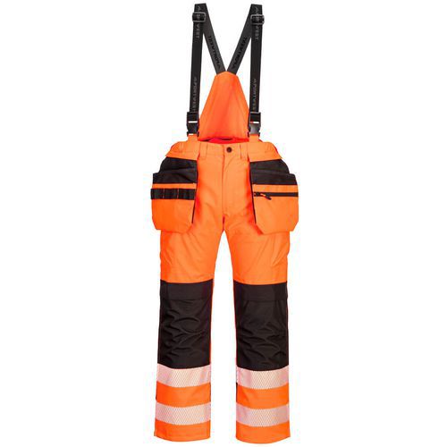 PW3 Hi-Vis laclové kalhoty, černá/oranžová, krátké, vel.L