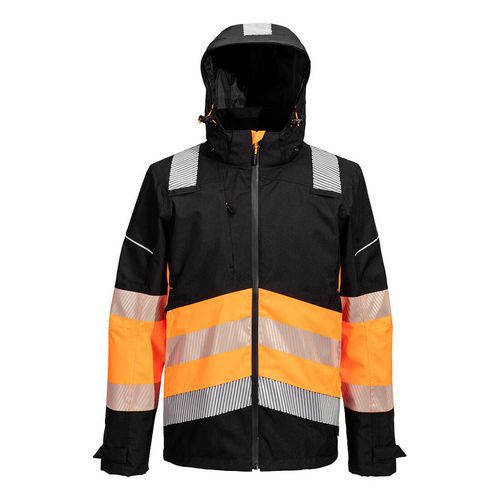PW3 Extreme Rain bunda s vysokou viditelností třídy 1, černá/oranžová, vel.4XL